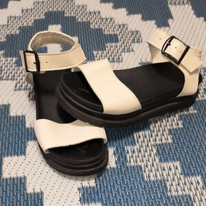 Elegant White And Black Sandals for Women